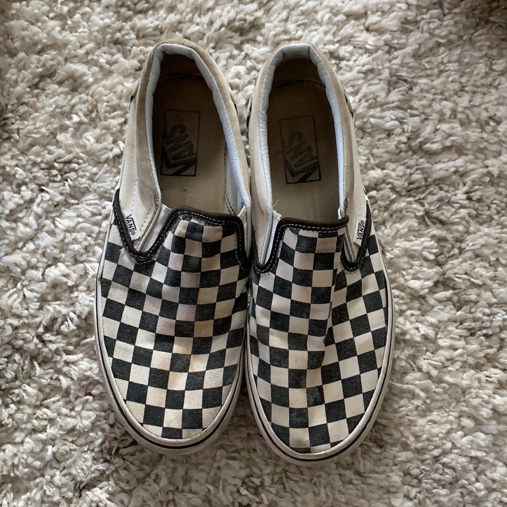 Checkered vans - well loved
